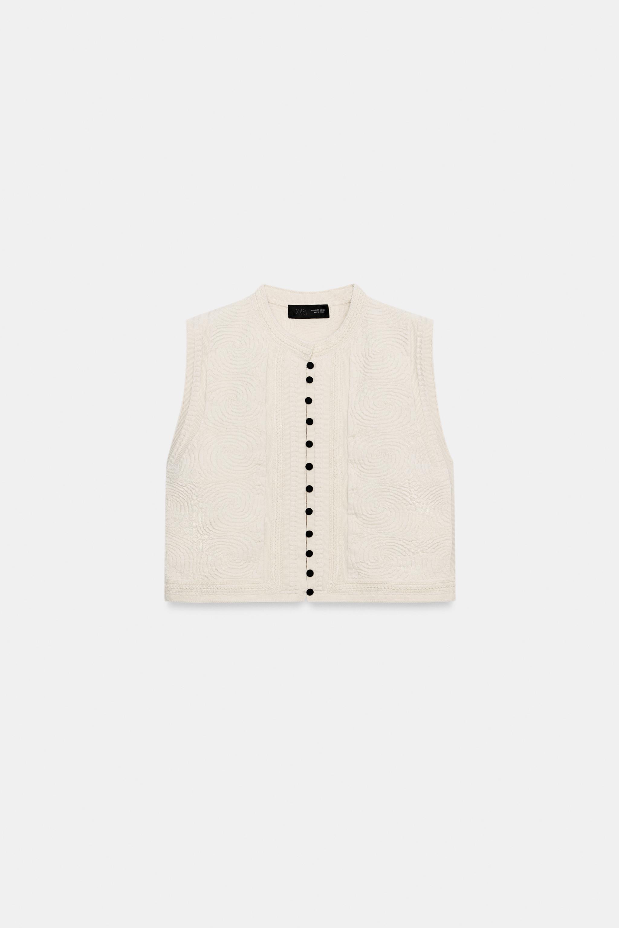 TOP GILET EN MAILLE STRUCTURÉE